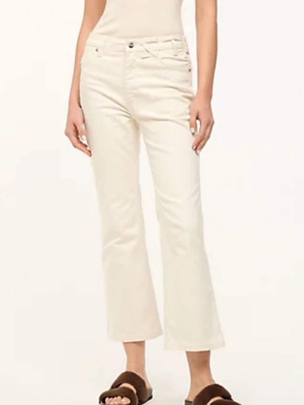 Staud x Wrangler Cream Cropped Jeans Size 26